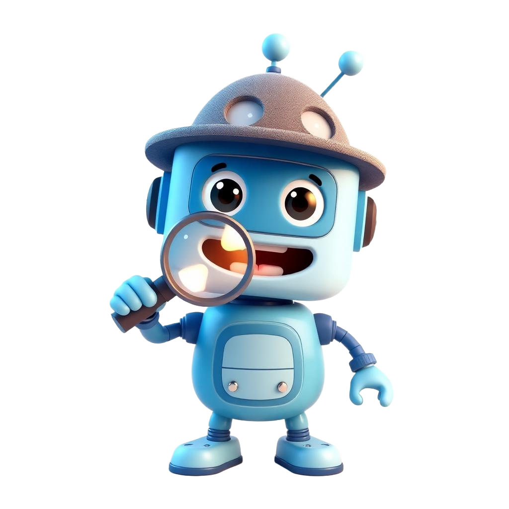 Detective robot mascot